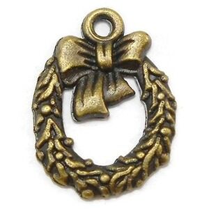 10pcs Wreath Charms, christmas winter, jewelry making‎ supplies